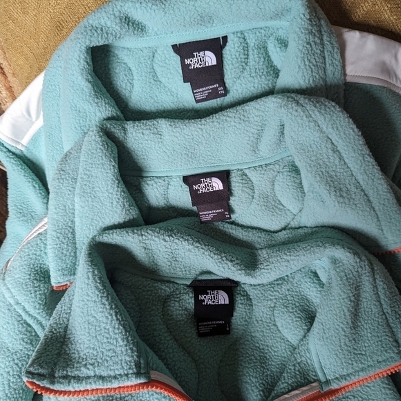 The North Face Royal Arch Jacket Womens Wasabi Gardenia Coral Fleece Zip - Picture 4 of 16